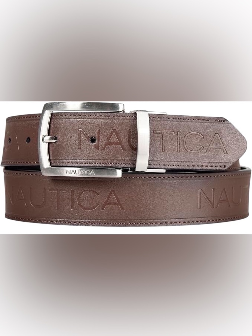 NWT Nautica Men’s Reversible Leather Belt Black Brown XL 42-44